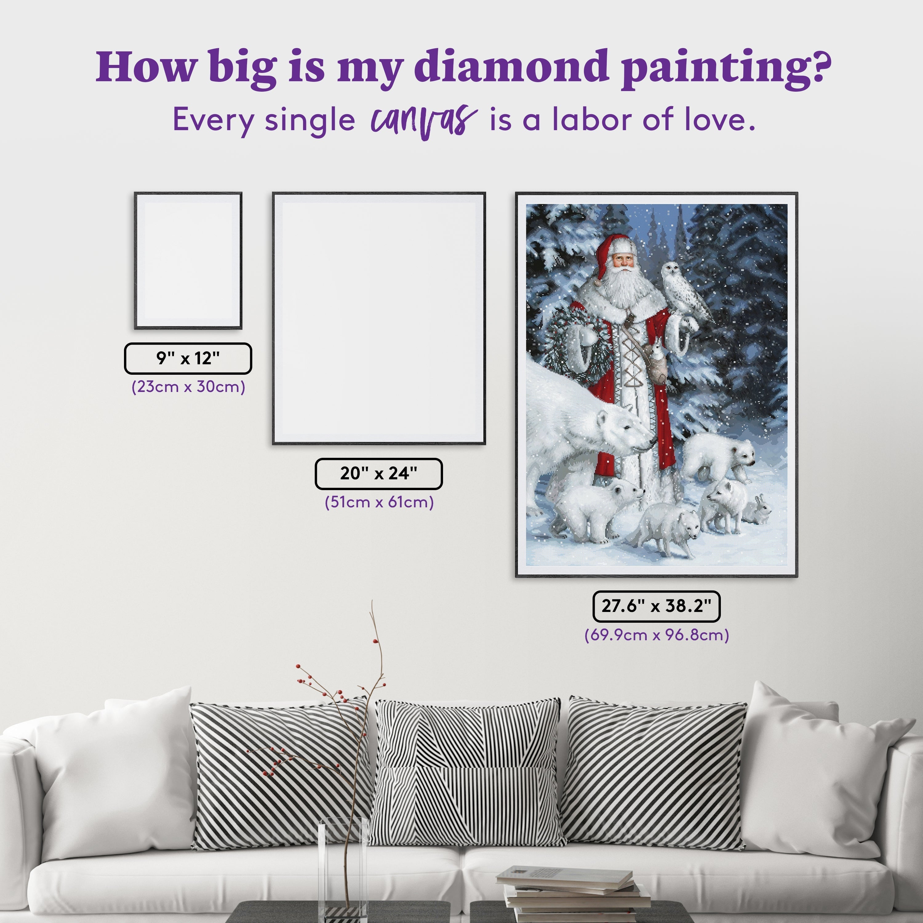 Red Arctic Santa with Polar Bears, Foxes, Owl T5