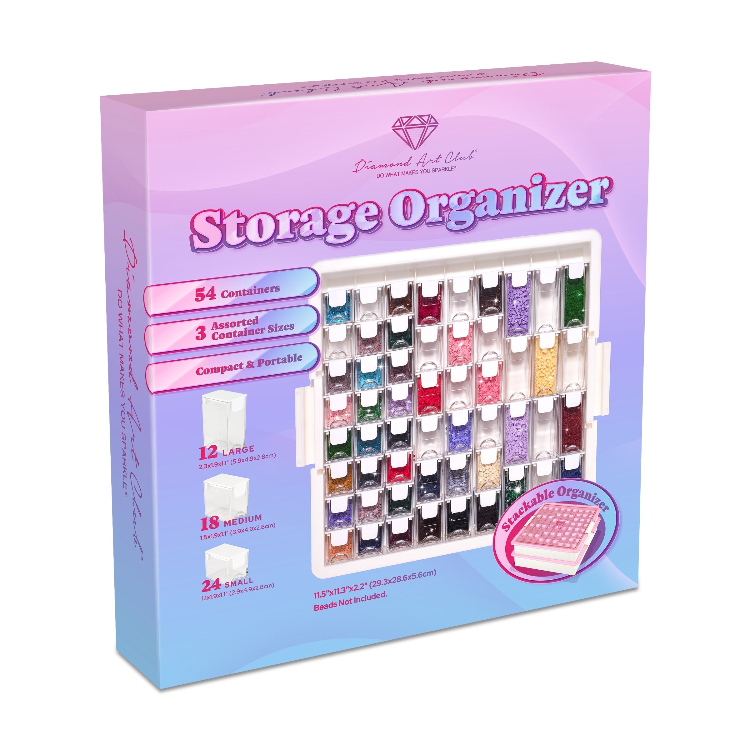 Premium 54-Container Diamond Storage Organizer A6