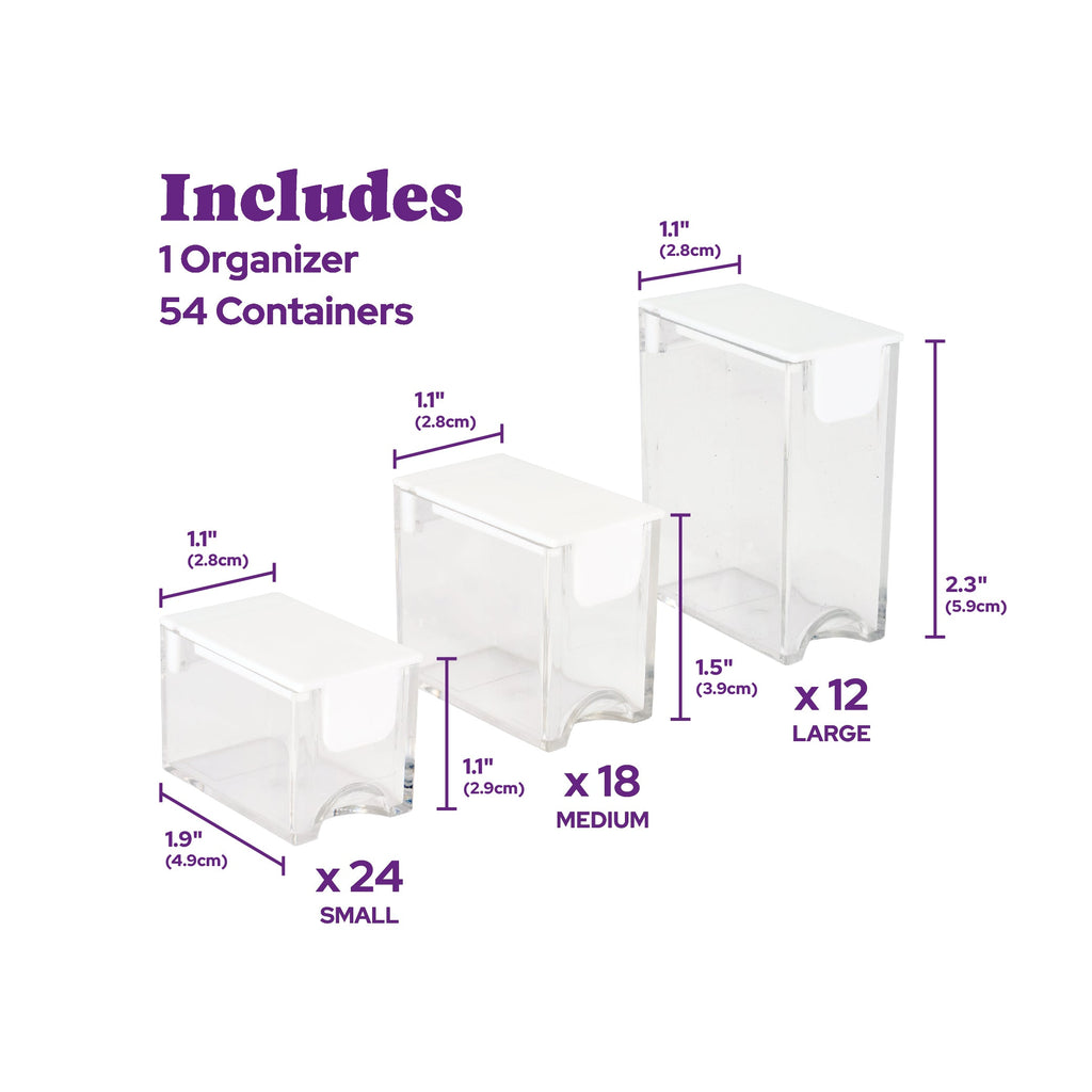 Premium 54-Container Diamond Storage Organizer A6