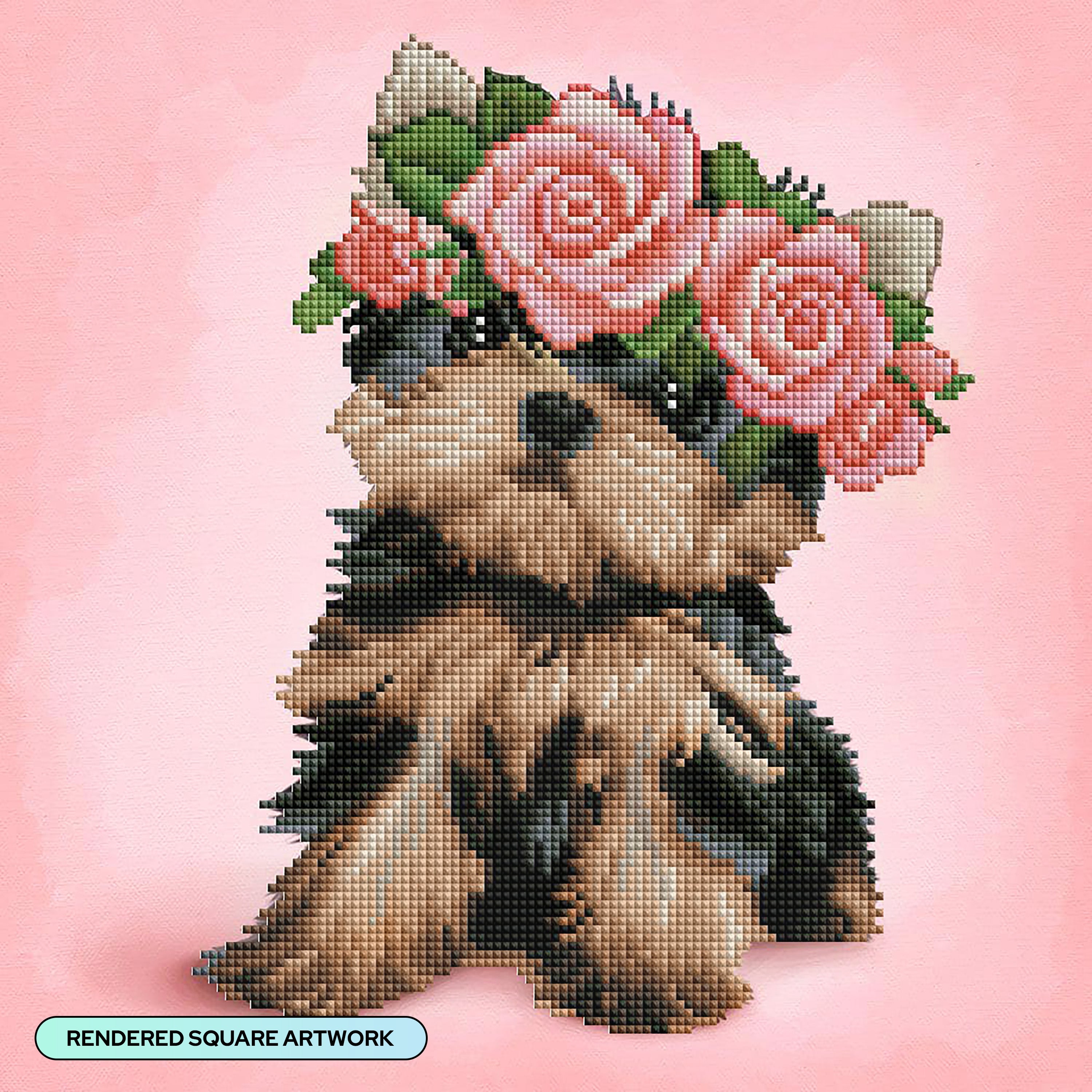 Yorkie & Roses H8